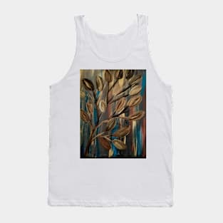 Metallic landscape and gold and bronze leave . Tank Top